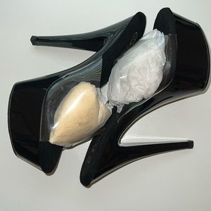 Pleaser clear/black heels Size 10 women’s